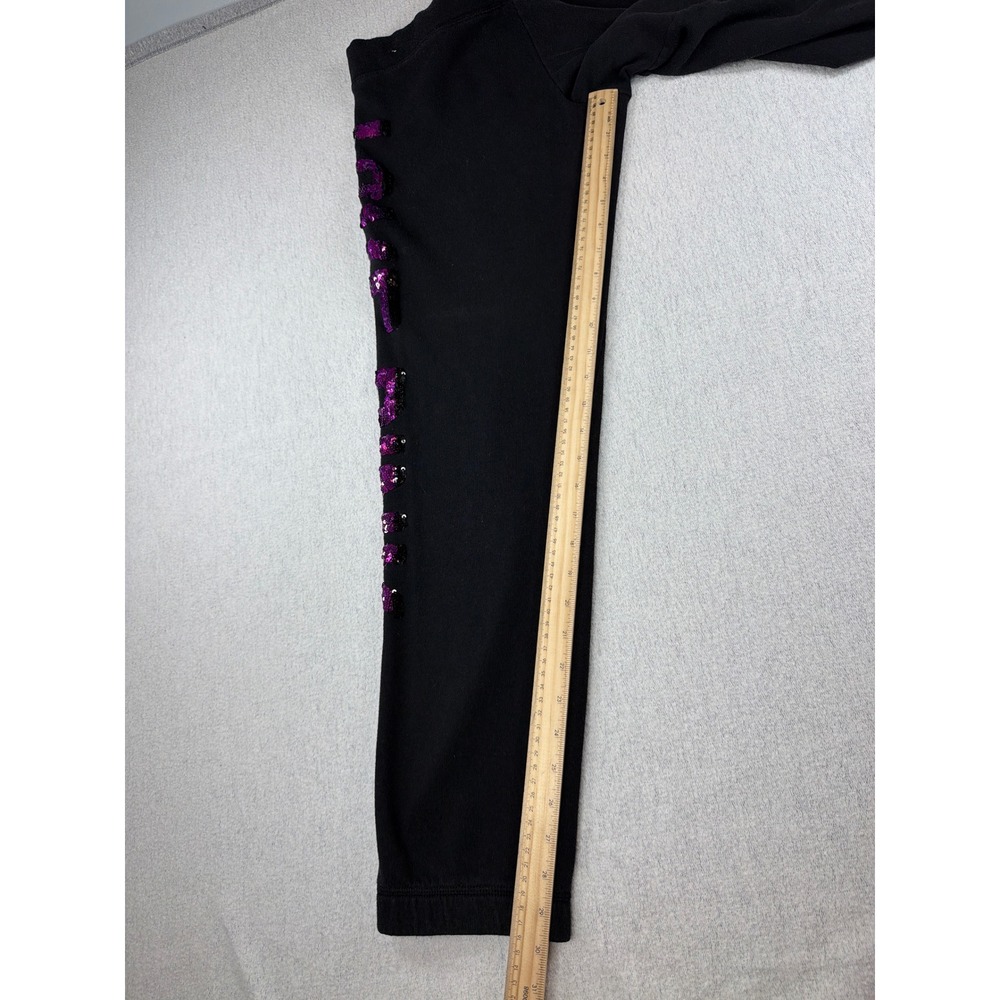 Y2K Victoria's Secret PINK Sequin Shirt and Sweatpants Set Black Purple XS/S - Picture 9 of 13